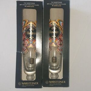 Warsteiner Art collection set of tulip beer glasses by James Jean. 2014